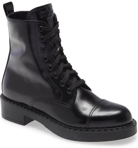 prada chocolate combat boot|prada genuine leather boots.